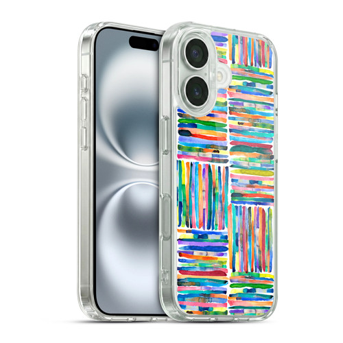 Ninola Patterns 4 Handpainted Stripes Multi Soft Gel Case for Apple iPhone 16 & MagSafe