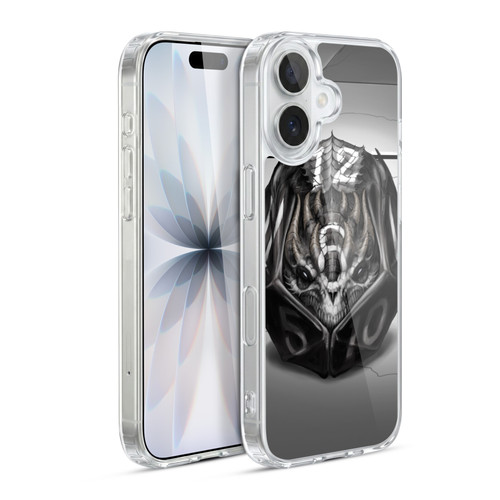 Stanley Morrison Black And White Dragon Gaming Dice Soft Gel Case for Apple iPhone 17