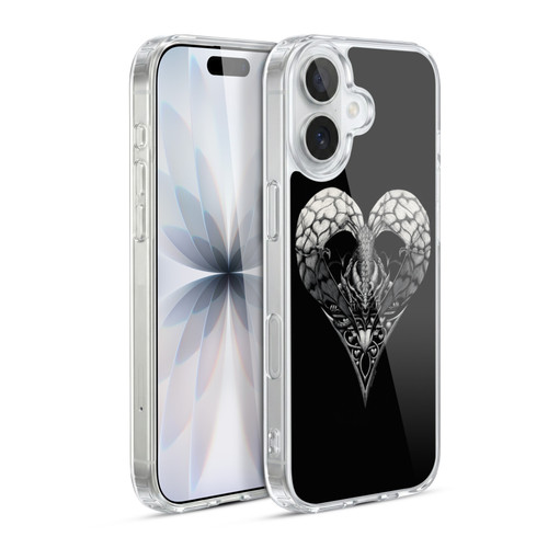 Stanley Morrison Black And White Gothic Dragon Heart Soft Gel Case for Apple iPhone 17