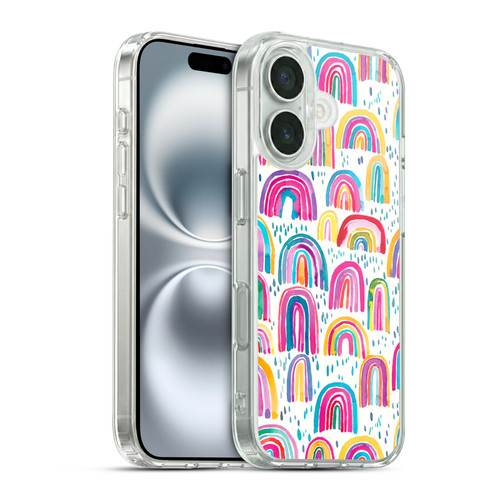 Ninola Patterns 4 Colourful Watercolour Rainbows Soft Gel Case for Apple iPhone 16 & MagSafe