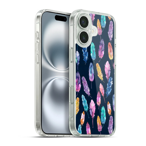 Ninola Patterns 4 Boho Feathers Soft Gel Case for Apple iPhone 16 Plus & MagSafe
