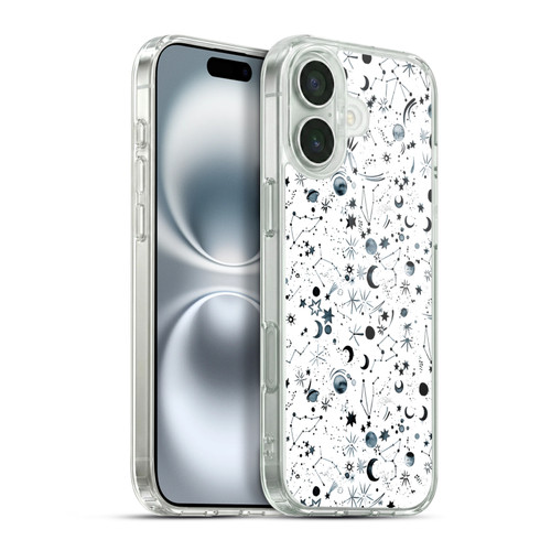 Ninola Patterns 4 Astrology Space White Soft Gel Case for Apple iPhone 16 Plus & MagSafe