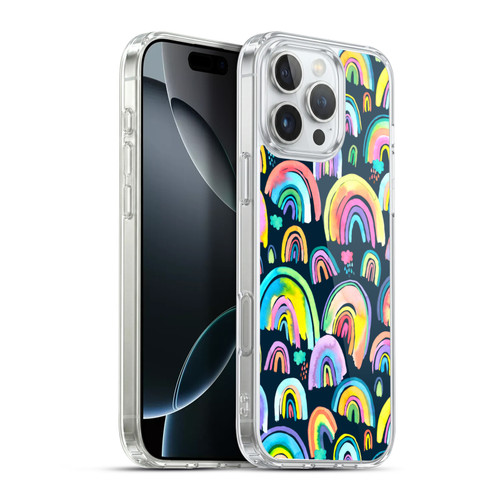 Ninola Patterns 4 New Rainbows Navy Multi Soft Gel Case for Apple iPhone 16 Pro Max & MagSafe