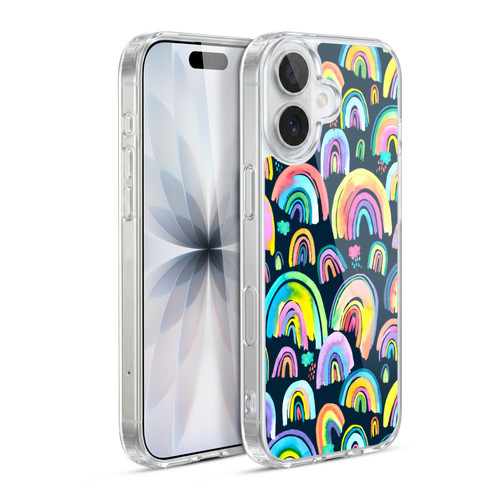 Ninola Patterns 4 New Rainbows Navy Multi Soft Gel Case for Apple iPhone 17