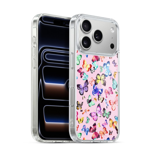 Ninola Patterns 4 Butterflies Multi Pink Soft Gel Case for Apple iPhone 17 Pro