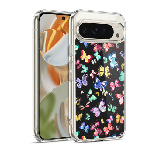 Ninola Patterns 4 Butterflies Black Multi Soft Gel Case for Google Pixel 9 / Pixel 9 Pro