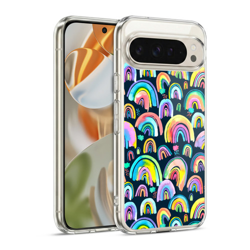 Ninola Patterns 4 New Rainbows Navy Multi Soft Gel Case for Google Pixel 9 / Pixel 9 Pro
