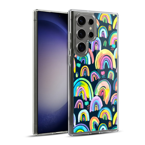 Ninola Patterns 4 New Rainbows Navy Multi Soft Gel Case for Samsung Galaxy S23 Ultra 5G & MagSafe