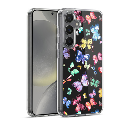 Ninola Patterns 4 Butterflies Black Multi Soft Gel Case for Samsung Galaxy S24 5G & MagSafe