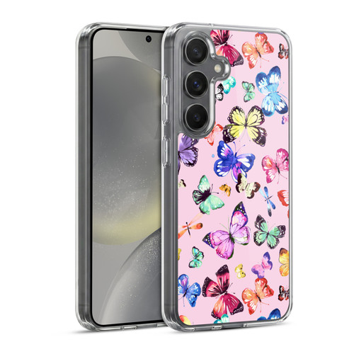 Ninola Patterns 4 Butterflies Multi Pink Soft Gel Case for Samsung Galaxy S24 5G & MagSafe