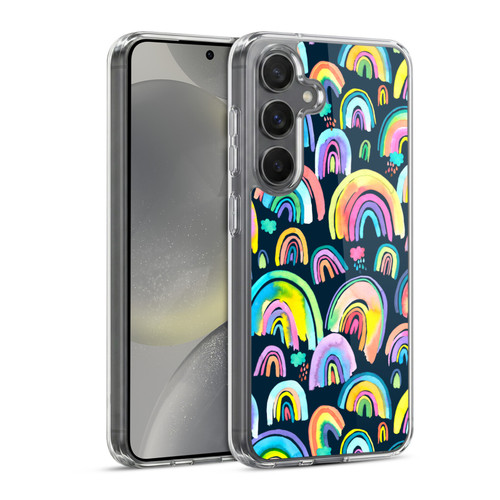 Ninola Patterns 4 New Rainbows Navy Multi Soft Gel Case for Samsung Galaxy S24 5G & MagSafe