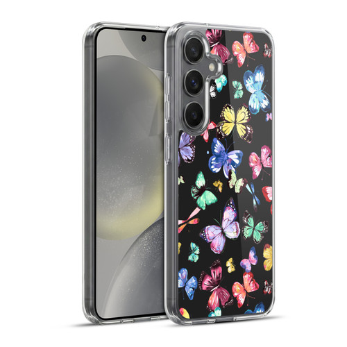 Ninola Patterns 4 Butterflies Black Multi Soft Gel Case for Samsung Galaxy S24+ 5G & MagSafe