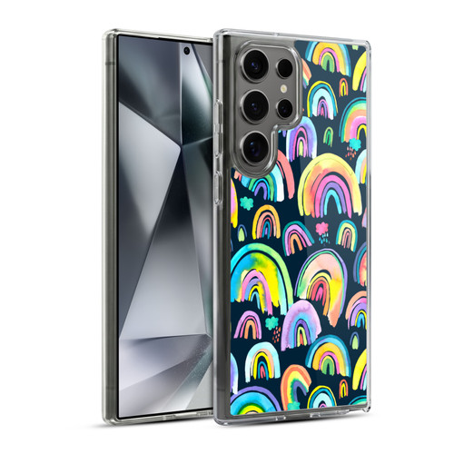 Ninola Patterns 4 New Rainbows Navy Multi Soft Gel Case for Samsung Galaxy S24 Ultra 5G & MagSafe