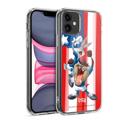 Looney Tunes Flag Graphics USA Taz & Bugs Bunny Soft Gel Case for Apple iPhone 11