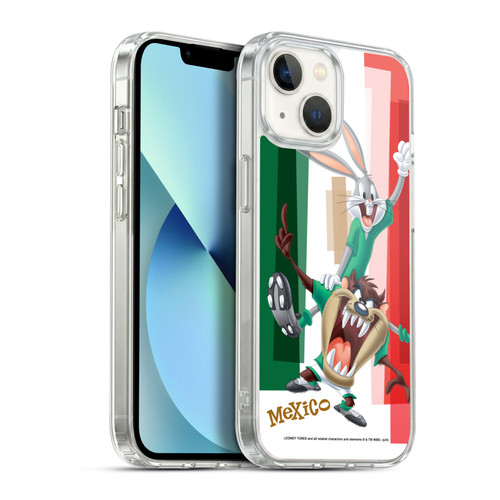 Looney Tunes Flag Graphics Mexico Taz & Bugs Bunny Soft Gel Case for Apple iPhone 13