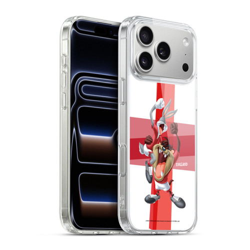 Looney Tunes Flag Graphics England Taz & Bugs Bunny Soft Gel Case for Apple iPhone 17 Pro Max