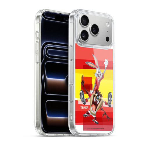 Looney Tunes Flag Graphics Spain Taz & Bugs Bunny Soft Gel Case for Apple iPhone 17 Pro Max