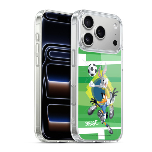 Looney Tunes Flag Graphics Brazil Bugs Bunny & Daffy Soft Gel Case for Apple iPhone 17 Pro