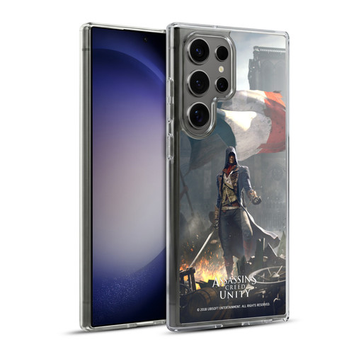 Assassin's Creed Unity Key Art Arno Dorian French Flag Soft Gel Case for Samsung Galaxy S23 Ultra 5G & MagSafe