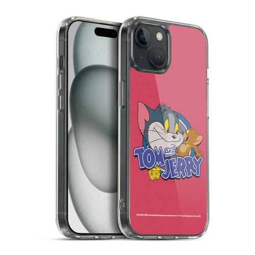 Tom and Jerry Typography Art Classic Soft Gel Case for Apple iPhone 15 Plus & MagSafe