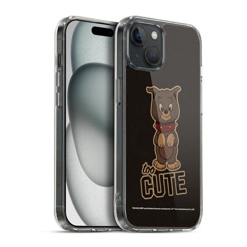 Tom and Jerry Typography Art Too Cute Soft Gel Case for Apple iPhone 15 Plus & MagSafe