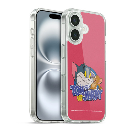 Tom and Jerry Typography Art Classic Soft Gel Case for Apple iPhone 16 & MagSafe