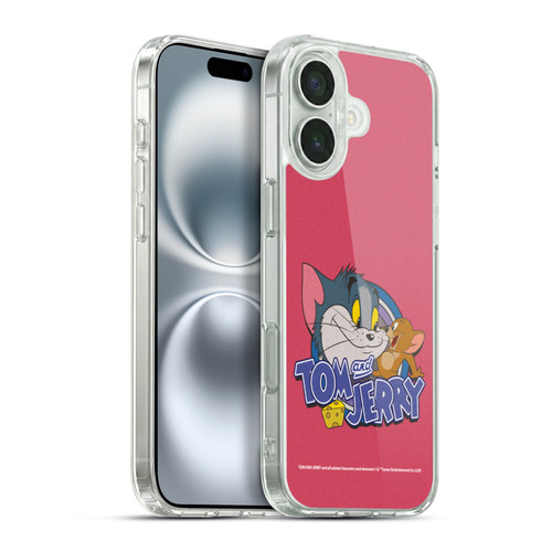 Tom and Jerry Typography Art Classic Soft Gel Case for Apple iPhone 16 Plus & MagSafe