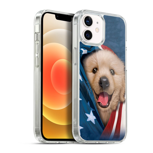 Vincent Hie Canidae Patriotic Golden Retriever Soft Gel Case for Apple iPhone 12 / iPhone 12 Pro & MagSafe