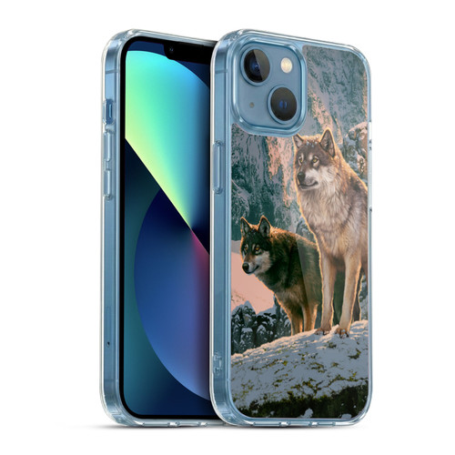 Vincent Hie Canidae Wolf Couple Soft Gel Case for Apple iPhone 13 Mini & MagSafe