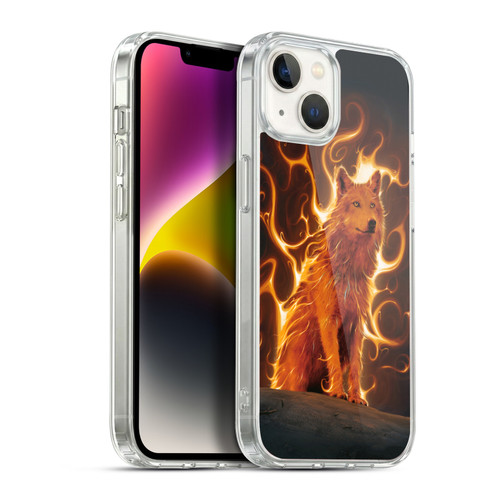 Vincent Hie Canidae Wolf Phoenix Soft Gel Case for Apple iPhone 14 Plus & MagSafe