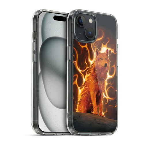 Vincent Hie Canidae Wolf Phoenix Soft Gel Case for Apple iPhone 15 & MagSafe