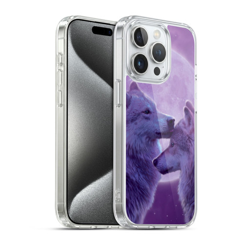 Vincent Hie Canidae Loving Wolves Soft Gel Case for Apple iPhone 15 Pro & MagSafe