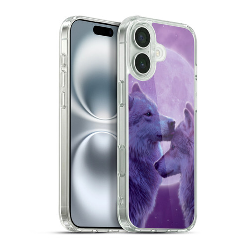 Vincent Hie Canidae Loving Wolves Soft Gel Case for Apple iPhone 16 Plus & MagSafe