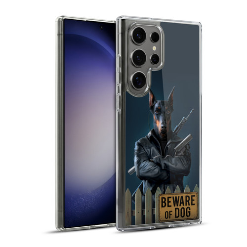 Vincent Hie Canidae Beware Of Dog Soft Gel Case for Samsung Galaxy S23 Ultra 5G & MagSafe