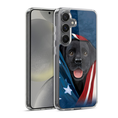 Vincent Hie Canidae Black Labrador Soft Gel Case for Samsung Galaxy S24 5G & MagSafe