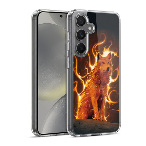 Vincent Hie Canidae Wolf Phoenix Soft Gel Case for Samsung Galaxy S24 5G & MagSafe