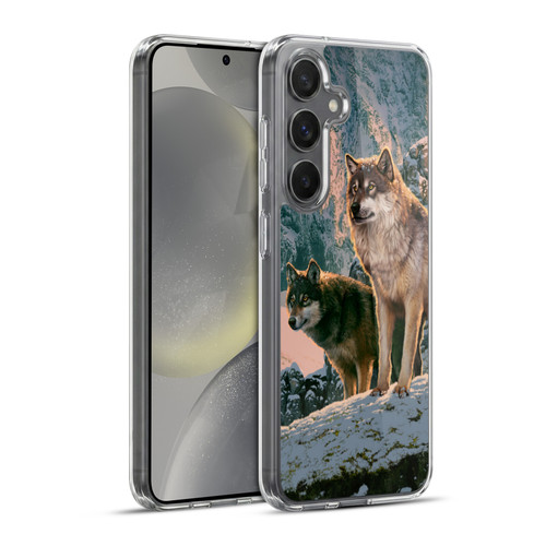 Vincent Hie Canidae Wolf Couple Soft Gel Case for Samsung Galaxy S24+ 5G & MagSafe