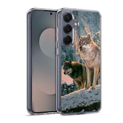 Vincent Hie Canidae Wolf Couple Soft Gel Case for Samsung Galaxy S25 & MagSafe