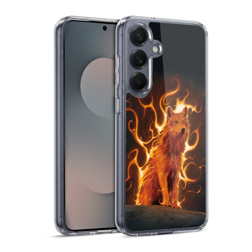 Vincent Hie Canidae Wolf Phoenix Soft Gel Case for Samsung Galaxy S25 & MagSafe