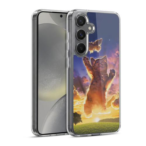 Vincent Hie Felidae Cloud Kitten Sunset Soft Gel Case for Samsung Galaxy S24 5G & MagSafe