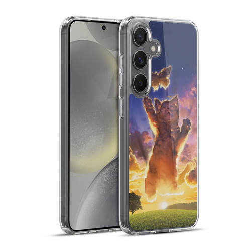 Vincent Hie Felidae Cloud Kitten Sunset Soft Gel Case for Samsung Galaxy S24+ 5G & MagSafe
