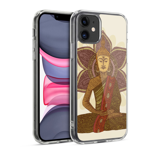 Valentina Symbols Illustration Sitting Buddha Soft Gel Case for Apple iPhone 11