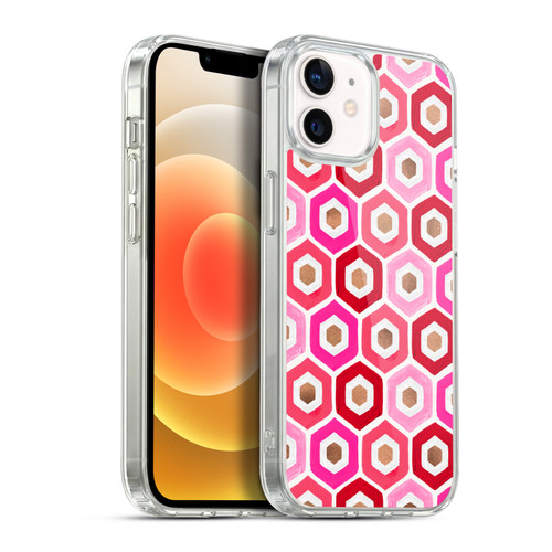 Cat Coquillette Patterns 6 Honeycomb Pink Soft Gel Case for Apple iPhone 12 / iPhone 12 Pro & MagSafe