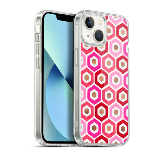 Cat Coquillette Patterns 6 Honeycomb Pink Soft Gel Case for Apple iPhone 13