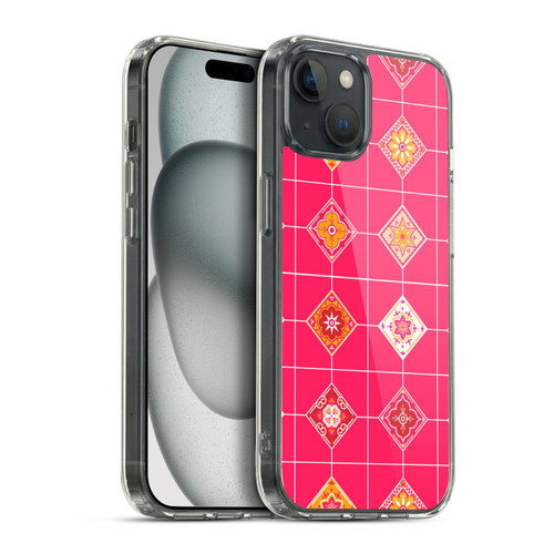 Cat Coquillette Patterns 6 Mexican Tile 3 Soft Gel Case for Apple iPhone 15 Plus & MagSafe