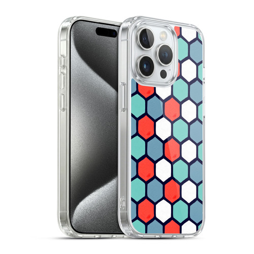 Cat Coquillette Patterns 6 Honeycomb Coral Soft Gel Case for Apple iPhone 15 Pro & MagSafe