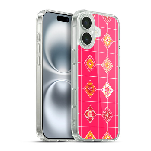 Cat Coquillette Patterns 6 Mexican Tile 3 Soft Gel Case for Apple iPhone 16 Plus & MagSafe