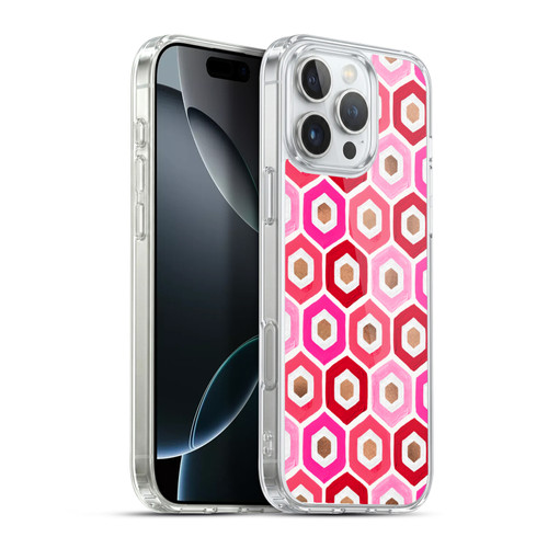 Cat Coquillette Patterns 6 Honeycomb Pink Soft Gel Case for Apple iPhone 16 Pro Max & MagSafe