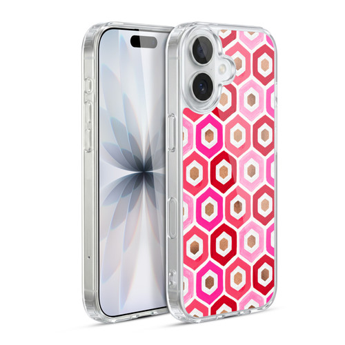 Cat Coquillette Patterns 6 Honeycomb Pink Soft Gel Case for Apple iPhone 17