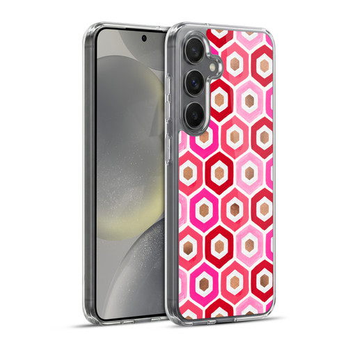 Cat Coquillette Patterns 6 Honeycomb Pink Soft Gel Case for Samsung Galaxy S24+ 5G & MagSafe